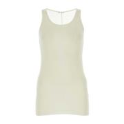 Ami Paris Ivory Viskos Blandning Tank Top Beige, Dam