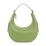 Coccinelle Axelväska i läder med crossbody-rem Green, Dam