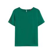 Max Mara Weekend Satin och Jersey Blus Green, Dam