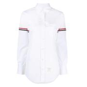 Thom Browne Ikonisk Randig Skjorta White, Dam