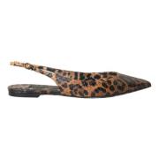 Dolce & Gabbana Leopard Exotisk Hud Slingback Skor Multicolor, Dam