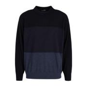 Emporio Armani Stilren Stickad Pullover Tröja Blue, Herr