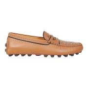 Tod's Läderpärlade loafers Brown, Dam