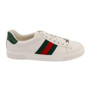 Gucci Lädersneakers med Web-band White, Herr