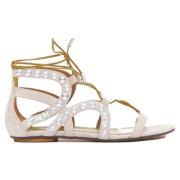 Aquazzura Pre-owned Pre-owned Mocka sandaler Beige, Dam