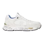 Premiata Grå Mocka och Tekniskt Tyg Sneakers White, Herr