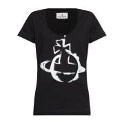 Vivienne Westwood T-shirt med logotyp Black, Dam