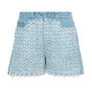 Stella McCartney Högmidjade denim shorts Blue, Dam