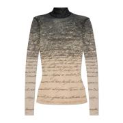 Balmain Genomskinlig topp Beige, Dam