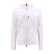 Kiton Premium Bomull Zip-Through Huvtröja White, Herr