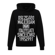 Dsquared2 Logo Hoodie för Män Black, Herr