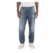 Replay Klassiska Straight Fit Denim Jeans Blue, Herr