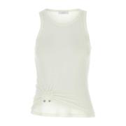 Paco Rabanne Vit stretch bomullstanktopp White, Dam