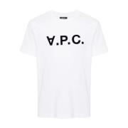 A.p.c. Unisex Logo Flocked T-Shirt White, Dam