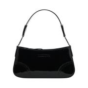 Iceberg Patinerad svart läder crossbody väska Black, Dam