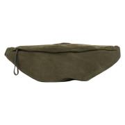 Estro Mörkgrön Fanny Pack för män gjord av naturligt velour Green, Her...