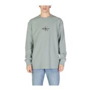 Calvin Klein Jeans Bomull Crewneck Sweater Green, Herr