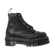 Dr. Martens Svart läder ankelboot med klack Black, Dam