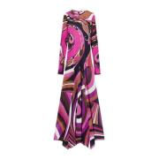 Emilio Pucci Fuchsia Klänning för Kvinnor Aw24 Multicolor, Dam