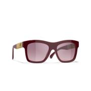 Chanel Gradient linser solglasögon, Browny Red Red, Unisex