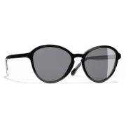 Chanel Gradient Grey Polarized Glasögon Black, Dam