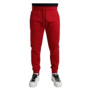 Dolce & Gabbana Röda Bomullsblandning Skinny Jogger Byxor Red, Herr