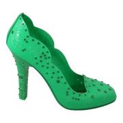 Dolce & Gabbana Förtrollande Cinderella Kristallpumps i Grön Green, Da...