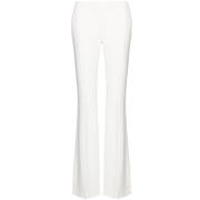 Alexander McQueen Vita Flared Byxor Elegant Stil White, Dam