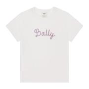 Bally T-shirt med broderad logotyp White, Dam