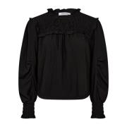 Co'Couture Smock Blus med Puff Ärmar Black, Dam