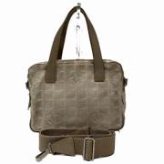 Chanel Vintage Pre-owned Canvas handvskor Beige, Dam