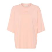 Gestuz Broderad Tee Top Peach Whip Pink, Dam