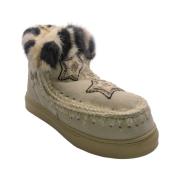 Mou Beige Eskimo Sneaker med Metallic Logo Beige, Dam