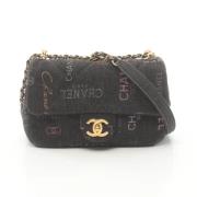 Chanel Vintage Pre-owned Denim crossbodyvskor Black, Dam