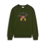 Drole de Monsieur Crillon Sweatshirt i Khaki Green, Herr