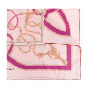 Salvatore Ferragamo Sidenscarf med tryck Pink, Dam