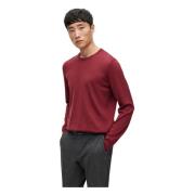 Hugo Boss Broderad Logotyp Crew Neck Tröja Red, Herr