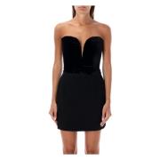 Alessandra Rich Sammet Bustier Topp Svart Aw24 Black, Dam