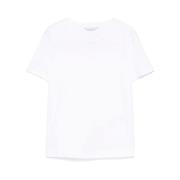 Max Mara Vit Logotyp Broderad Crew Neck T-shirt White, Dam