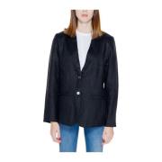 Street One Linne Blazer Damjacka Kollektion Black, Dam