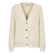 Golden Goose Journey Stickad Kofta med Cornely Broderi Beige, Dam