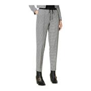 Twinset Slim-Fit Wool Blend Houndstooth Trousers Gray, Dam