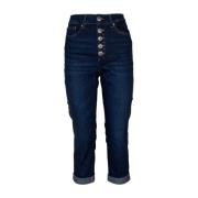 Dondup Stiliga Cropped Denim Jeans Blue, Dam