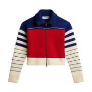 Golden Goose Herigate Cropped Knit Ski Full Zip Multicolor, Dam