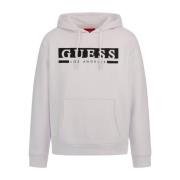 Guess Logo Bomull Huvtröja White, Herr