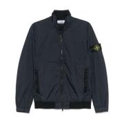 Stone Island Blå Nylon Bomberjacka Blue, Herr