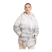 Marina Rinaldi Kort dunjacka i vattenavvisande polyester White, Dam