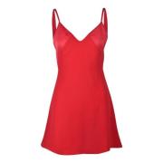 Costume National Röd V-ringad Strappy Sommarklänning Red, Dam