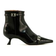 Ganni Svart Kitten Heel Ankelboots Black, Dam