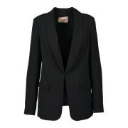 Twinset Elegant Jacka med Polyester och Elastan Black, Dam